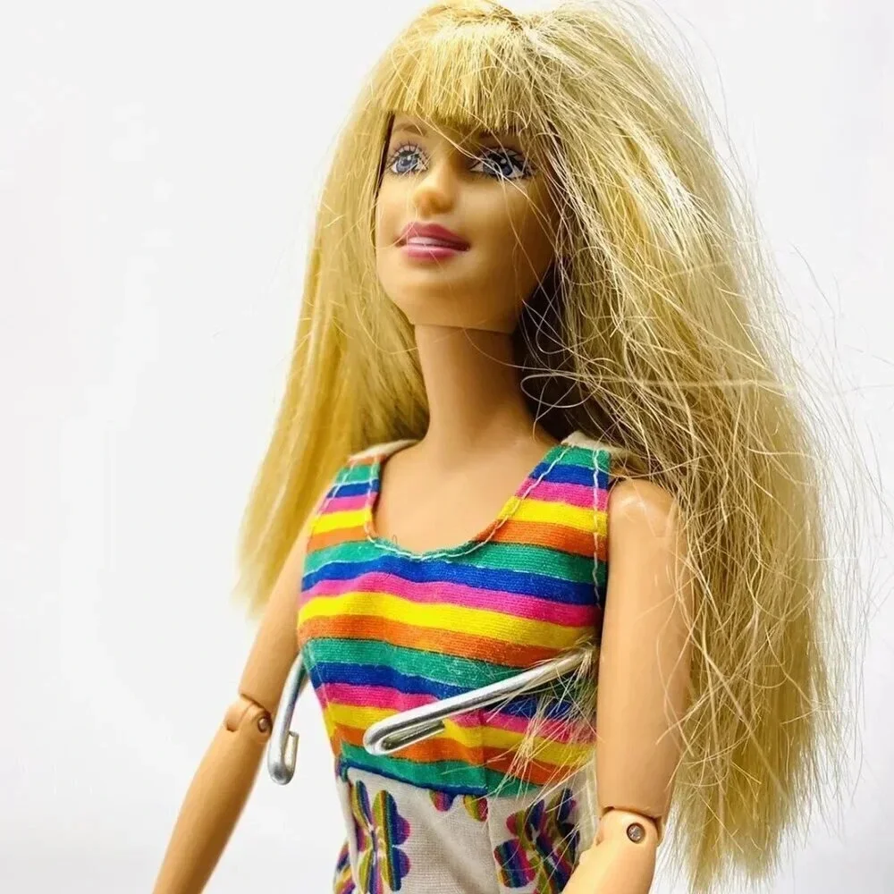 MATTEL BARBIE Doll Blond Hair Articulated Elbows Floral Dress12